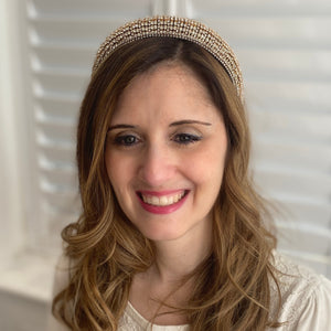 QueenMee Gold Headband with Diamante Statement Headband