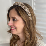 Load image into Gallery viewer, QueenMee Gold Headband with Diamante Statement Headband
