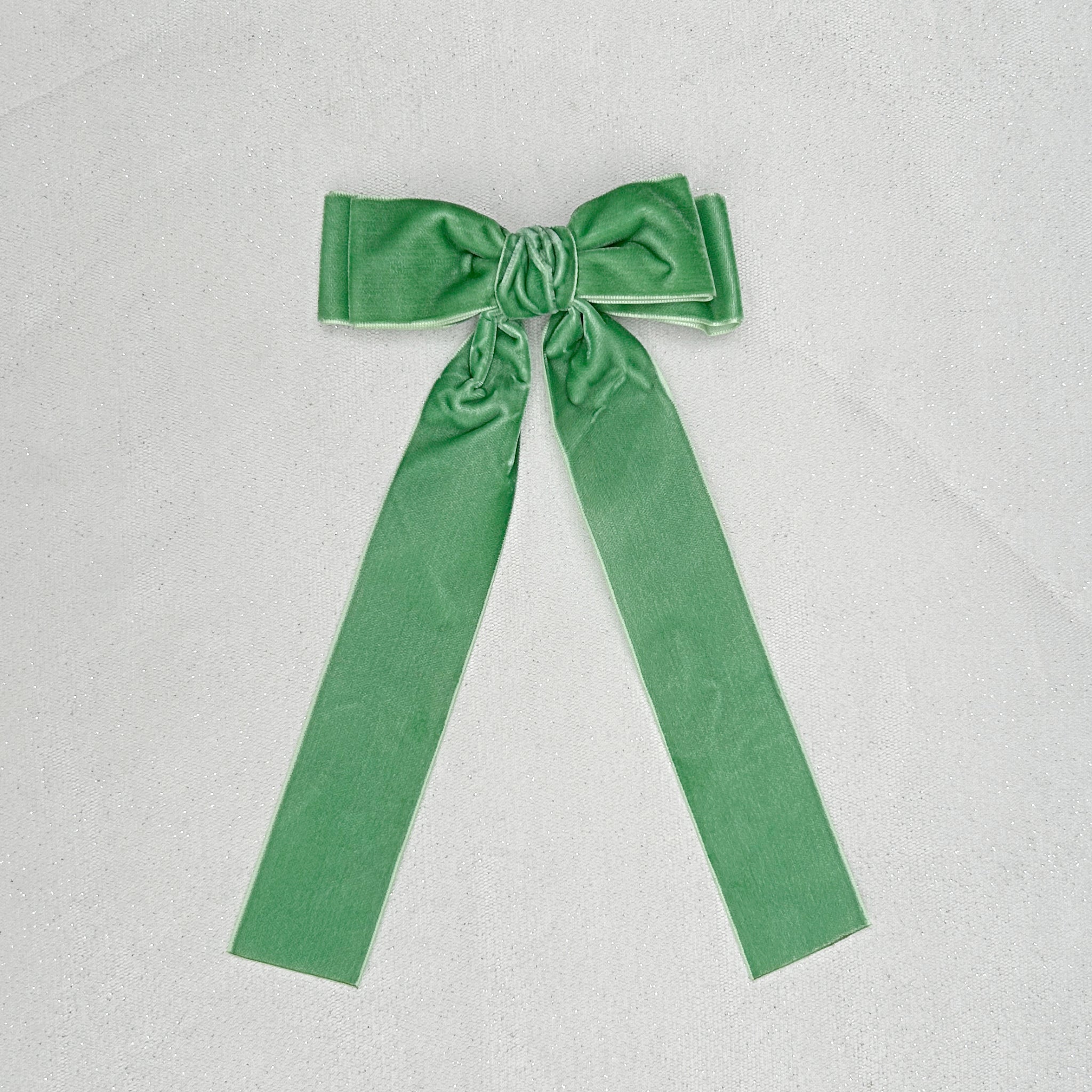 QueenMee Green Velvet Hair Bow Light Green Hair Clip Alligator Clip