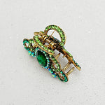 Load image into Gallery viewer, QueenMee Green Hair Claw Clip with Gems
