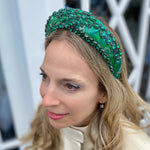 Load image into Gallery viewer, QueenMee Green Headpiece Wedding Headband Races Headpiece Crystal
