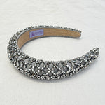 Load image into Gallery viewer, QueenMee Grey Sparkly Headband Beaded Headband
