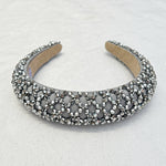 Load image into Gallery viewer, QueenMee Grey Sparkly Headband Beaded Headband
