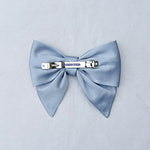 Load image into Gallery viewer, QueenMee Light Blue Satin Hair Bow Light Blue Hair Clip
