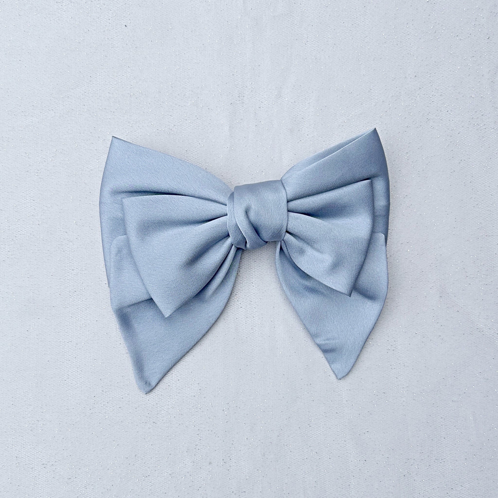 QueenMee Light Blue Satin Hair Bow Light Blue Hair Clip