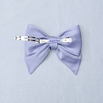 Load image into Gallery viewer, QueenMee Lilac Satin Hair Bow Lilac Hair Clip
