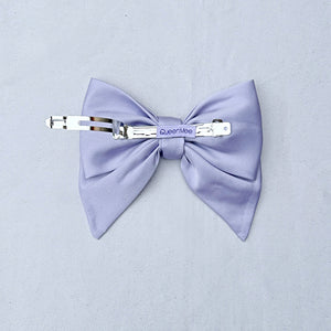 QueenMee Lilac Satin Hair Bow Lilac Hair Clip