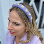 Load image into Gallery viewer, QueenMee Lilac Headband with Pearls Lilac Pearl Headband
