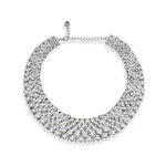 Load image into Gallery viewer, loveRocks Glam Crystal Collar Necklace Silver Tone
