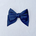 Load image into Gallery viewer, QueenMee Navy Satin Hair Bow Navy Blue Hair Clip
