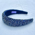 Load image into Gallery viewer, QueenMee Navy Sparkly Hair Band Wide Headband
