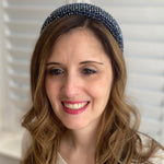 Load image into Gallery viewer, QueenMee Navy Sparkly Hair Band Wide Headband
