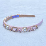 Load image into Gallery viewer, QueenMee Pink Jewelled Headband Slim Hair Band Vintage
