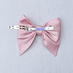 Load image into Gallery viewer, QueenMee Pink Satin Hair Bow Pink Hair Clip
