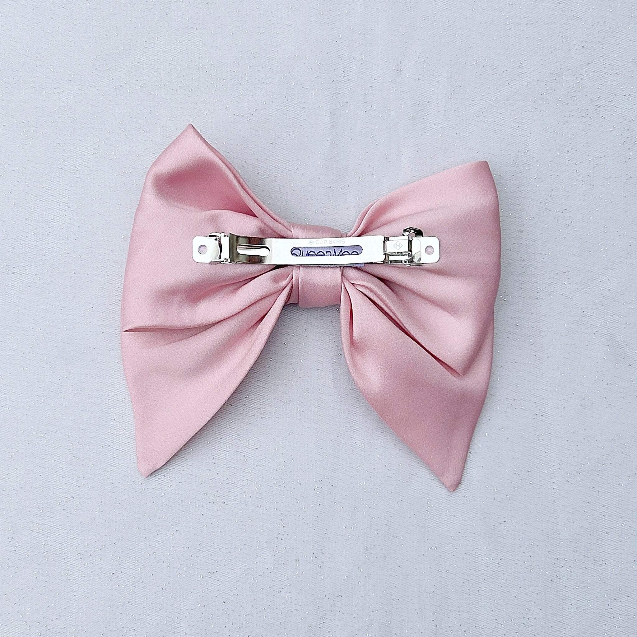 QueenMee Pink Satin Hair Bow Pink Hair Clip