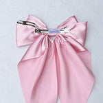 Load image into Gallery viewer, QueenMee Pink Satin Hair Bow Pink Hair Clip Long Bow
