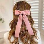 Load image into Gallery viewer, QueenMee Pink Velvet Hair Bow Dusky Pink Hair Clip Alligator Clip
