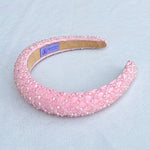 Load image into Gallery viewer, QueenMee Pink Sparkly Headband Beaded Headband
