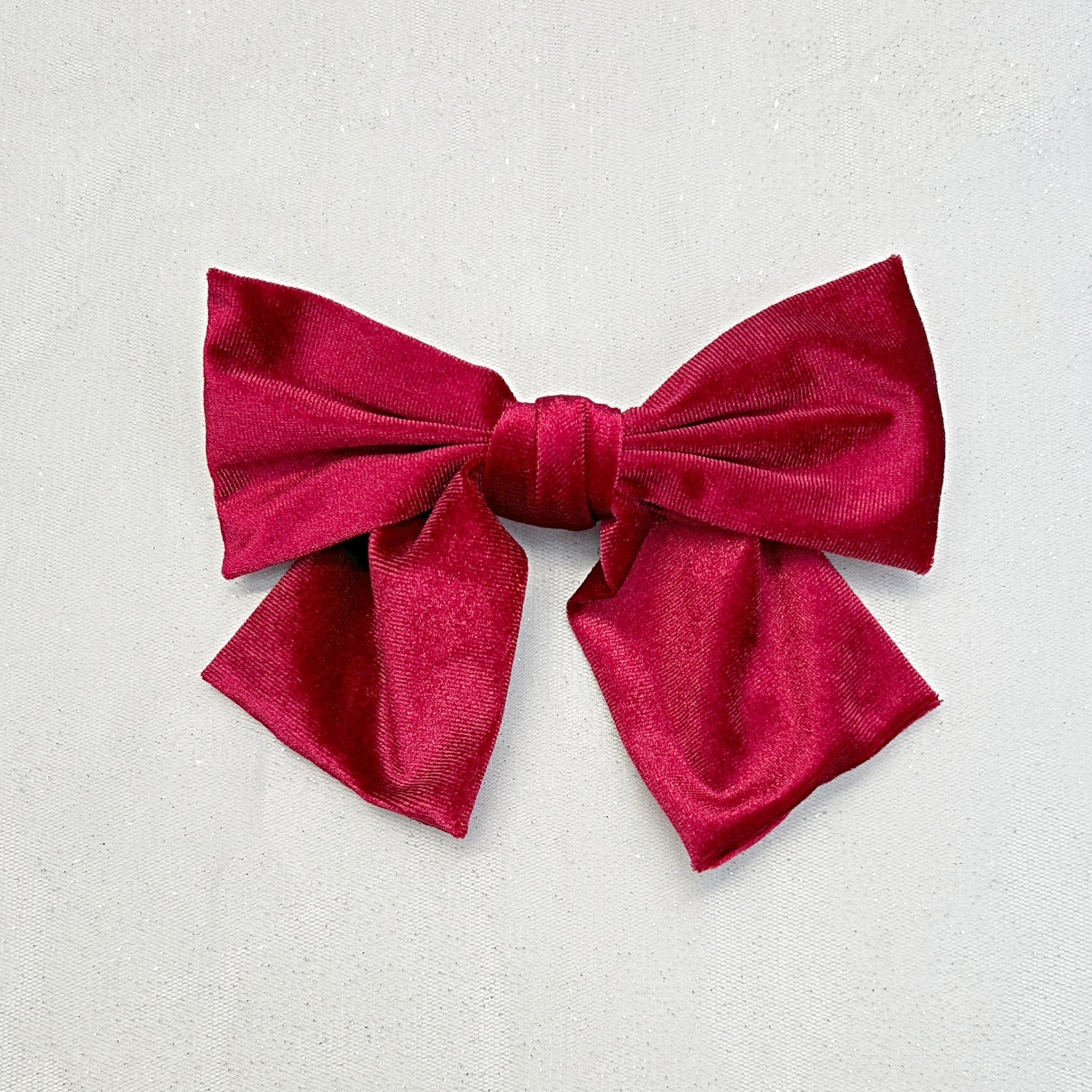 QueenMee Red Hair Bow Velvet Hair Bow Hair Clip