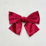 Load image into Gallery viewer, QueenMee Red Hair Bow Velvet Hair Bow Hair Clip
