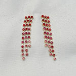 Load image into Gallery viewer, QueenMee Red Statement Earrings Ombré Long Drop Earrings
