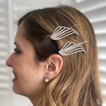 Load image into Gallery viewer, QueenMee Silver Hair Slides Set Art Deco
