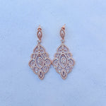 Load image into Gallery viewer, QueenMee Statement Earrings Long Drop Earrings with Crystal
