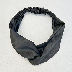 QueenMee Twist Headband in Satin with Stretch