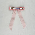 Load image into Gallery viewer, QueenMee Velvet Bow Hair Clip in Pink with Jewels
