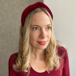 Load image into Gallery viewer, QueenMee Velvet Headband Velvet Knot Headband in Red or Black
