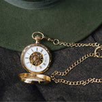 Load image into Gallery viewer, Waidzeit Franz Rudolf Skeleton pocket watch gold
