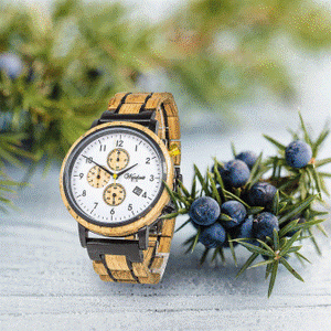 Waidzeit Chronograph GIN White Lemon wooden strap