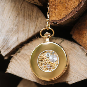 Waidzeit Franz Rudolf Skeleton pocket watch gold