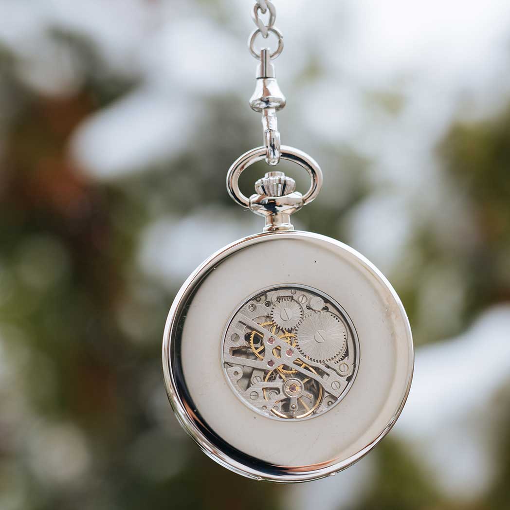 Waidzeit Franz Theodor Skeleton pocket watch black