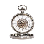 Load image into Gallery viewer, Waidzeit Franz Joseph Skeleton pocket watch silver
