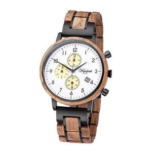 Waidzeit Chronograph GIN White Lemon wooden strap