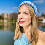 Load image into Gallery viewer, QueenMee Wedding Guest Headband Blue
