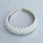 Load image into Gallery viewer, QueenMee White Sparkly Headband Beaded Headband
