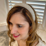 Load image into Gallery viewer, QueenMee White Sparkly Headband Beaded Headband
