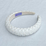 Load image into Gallery viewer, QueenMee White Sparkly Headband Beaded Headband
