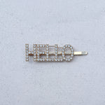 Load image into Gallery viewer, QueenMee Word Hair Clip Word Hair Slide Diamante Hair Grip Gold
