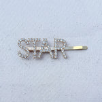 Load image into Gallery viewer, QueenMee Word Hair Clip Word Hair Slide Diamante Hair Grip Gold
