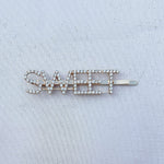 Load image into Gallery viewer, QueenMee Word Hair Clip Word Hair Slide Diamante Hair Grip Gold
