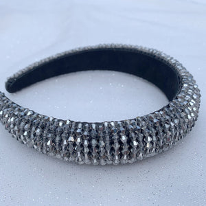 QueenMee Beaded Headband Grey