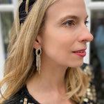 Load image into Gallery viewer, QueenMee Black Earrings Diamante Earrings
