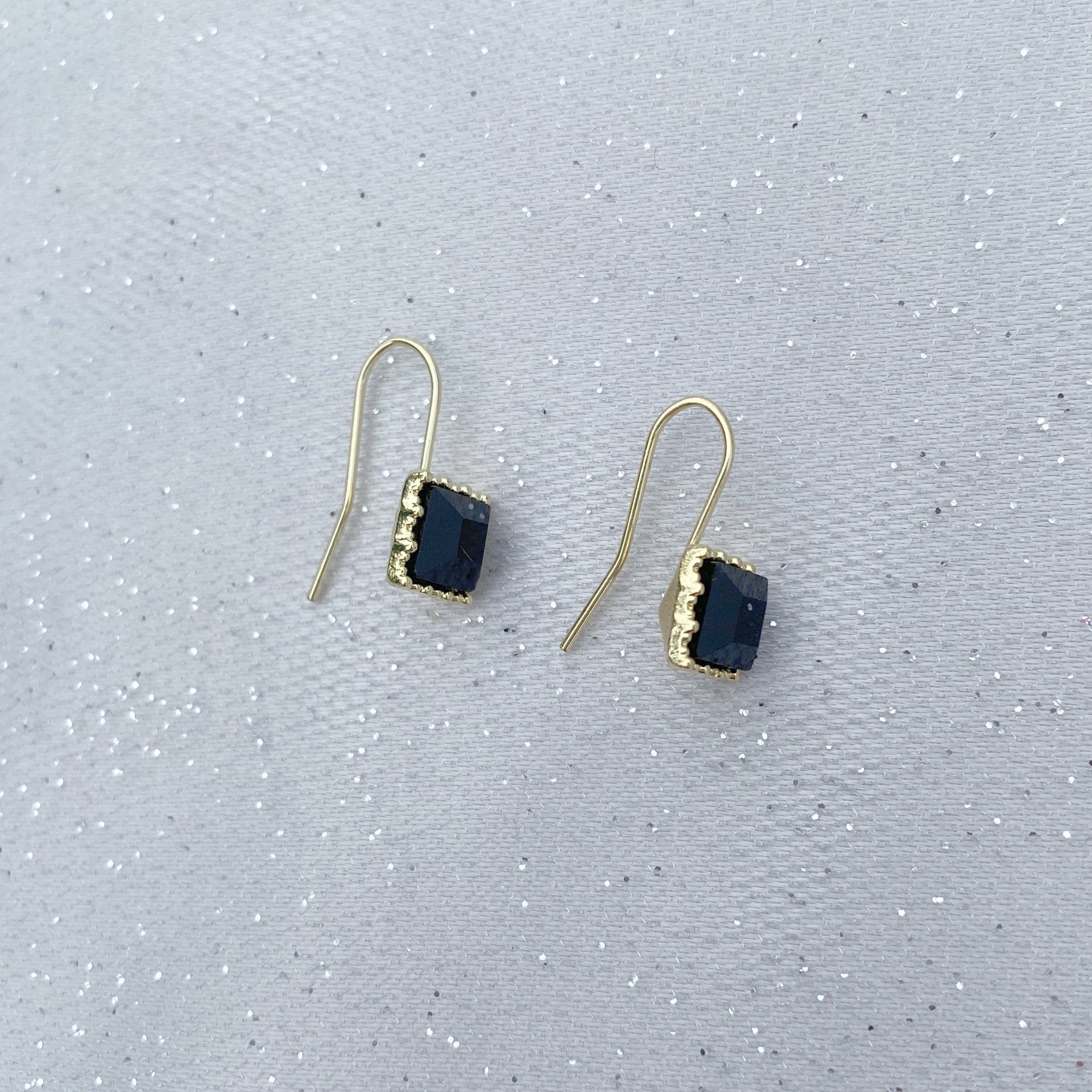 QueenMee Black Earrings Small Drop Earrings