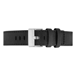 Tayroc Black Leather Strap/Silver Buckle 22mm