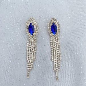 QueenMee Blue Earrings Diamante Earrings