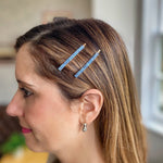 Load image into Gallery viewer, QueenMee Blue Hair Slides Set of 2
