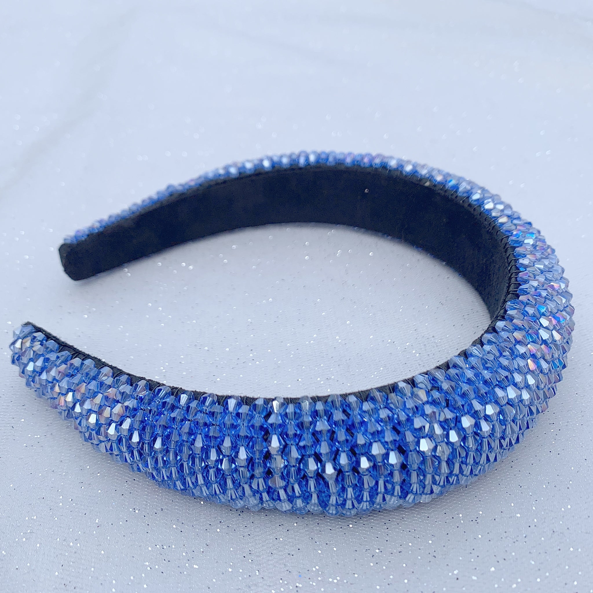 QueenMee Blue Headband Beaded